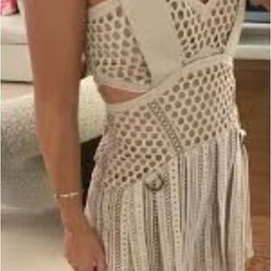 Self-Portrait Beige Backless Dress